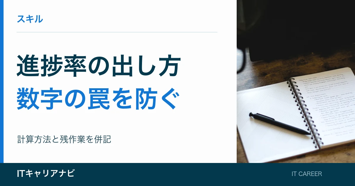 進捗率の出し方|数字の罠を防ぐ:計算方法と残作業を併記