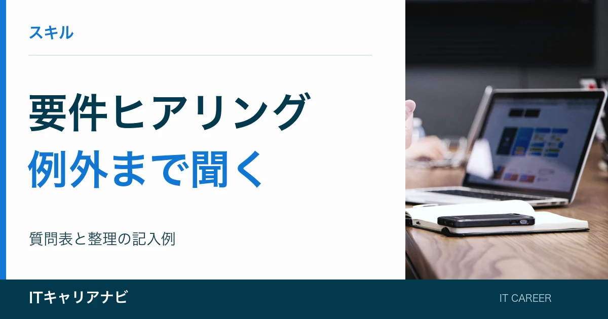 要件ヒアリング｜例外まで聞く：質問表と整理の記入例