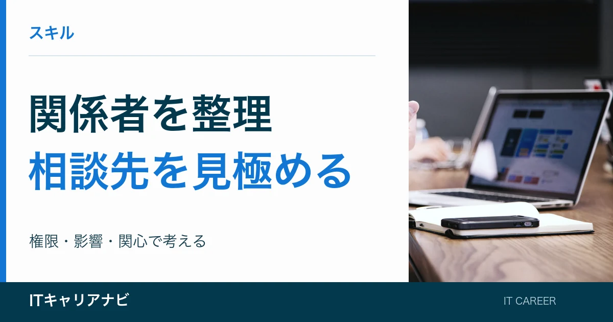 関係者を整理|相談先を見極める:権限・影響・関心で考える